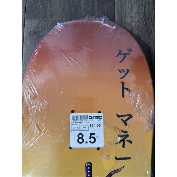 Dgk Get Money Fuji Skateboard 8.5 Deck Green, Yellow, Orange Colorway - Picture 3 of 8